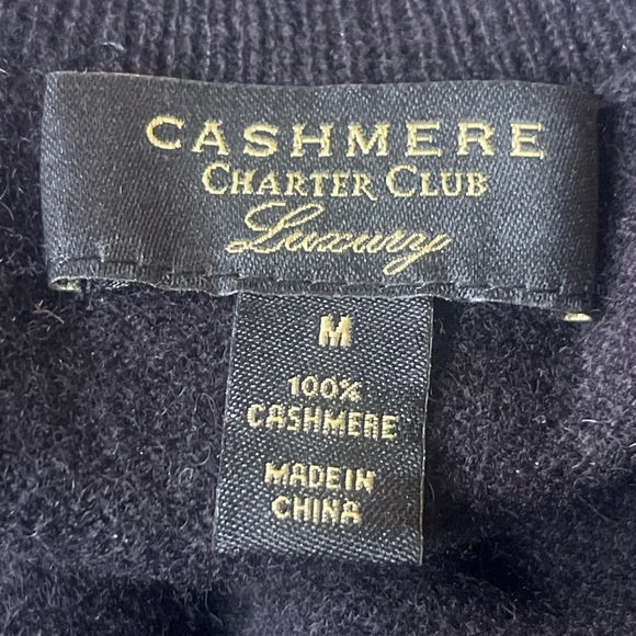 Cashmere Charter Club Luxury Mock Neck Sweater Size Medium - Picture 2 of 7